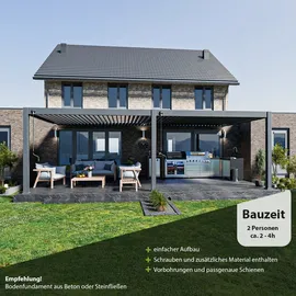 Weide Deluxe Plus  Pergola Voll Aliminium 4 x 8 m anthrazit