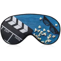 Lustige Schlafmaske für Damen und Herren, Filmblaues Holzbrett, weiche Augenbinden, Augenmaske zum Schlafen, verstellbares elastisches Band, Verdunkelungs-Schlafabdeckung, Augenschutz für Reisen, Sc
