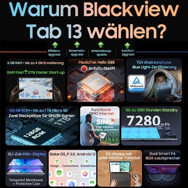 Blackview Tab 13 10.1'' 128 GB Wi-Fi + LTE space gray