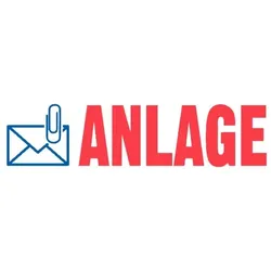 Stempel Printy Motiv/Text: Anlage, Abdruck: blau/rot