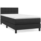 vidaXL Boxspringbett mit Matratze Schwarz 100x200 cm Kunstleder1389804