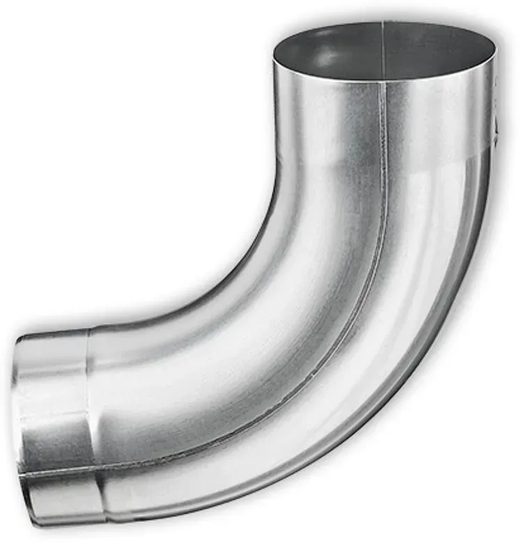 Rohrbogen 85° Grömo mit Einzug, Aluminium, verschiedene Größen (Ausführung: Ø 76mm)