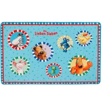 DIE LIEBEN SIEBEN Die Lieben Sieben, Kinderteppich in hellblau 100x160 cm, Oeko-Tex® Standard 100, für Fußbodenheizung geeignet, rutschfest, Teppiche & Böden, Teppiche, Teppich Kinderzimmer