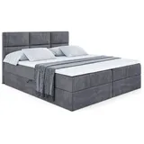 altdecor Boxbett, Dunkelgrau, Höhe ca. 20 cm, 140x200 cm, Schlafzimmer, Betten, Boxspringbetten