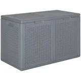 ZEYUAN Gartenbox, Kissenbox Outdoor WassBerdicht, Auflagenbox, Aufbewahrungsbox, Terrassenschrank, Gartentruhe, Gartenkiste, Garten Aufbewahrung, Grau PP Rattan 180 L