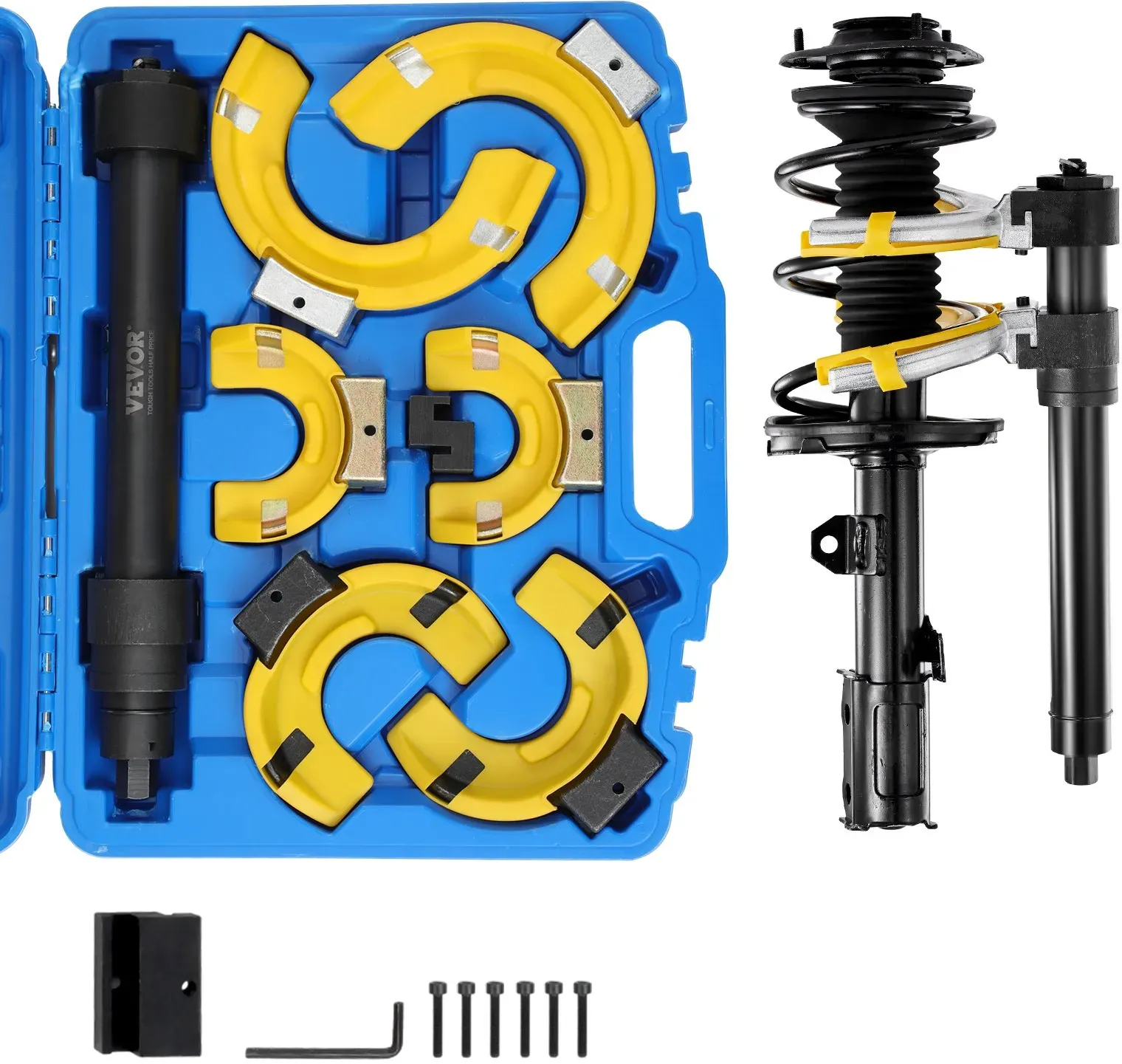 VEVOR Federspanner Satz- Fahrwerksfeder Kompatibel mit 22 mmStecknuss Universal Federspanner 4500kg Tragfähigkeit KFZ Auto Profi Feder Spanner Stoßdämpfer Werkzeug Federbeine