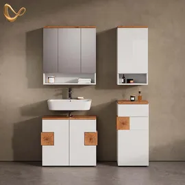 livinity® Tanaro 2-tlg. Weiß/Eiche