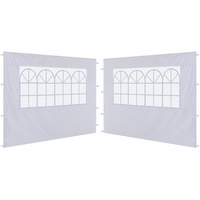 ABCCANOPY 2X Seitenwand/Seitenteile mit Fenster für 3x3m pavillon,3x6m pavillon,partyzelt,festzelt|Wasserabweisend,Weiß