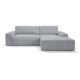 werk2 Ecksofa WERK2 "Rotterdam-L, kuschelweicher Cord oder Breitcord, L-Form, Breite 267 cm", grau, B:267cm H:85cm T:165cm, 90% Polyester, 10% Nylon, Sofas, Ecksofa, Design Ecksofa mit Schlaffunktion & Bettkasten, Cord, Grau