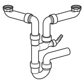 Geberit Rohrbogengeruchsverschluss für zwei Becken (Raumsparmodell), 152818111