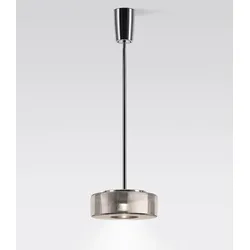 serien lighting Curling M Pendelleuchte mit Tube Rohrabhängung warmweiß (3000 K) | Glasschirm neusilber