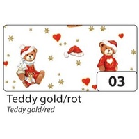 Transparentpapier Teddy Gold/rot