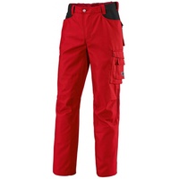BP Workwear 1788-555-81 Arbeitshose - Gummizug im Rücken - Bundfalten - Normale Passform - Größe: 60n - Farbe: rot/schwarz