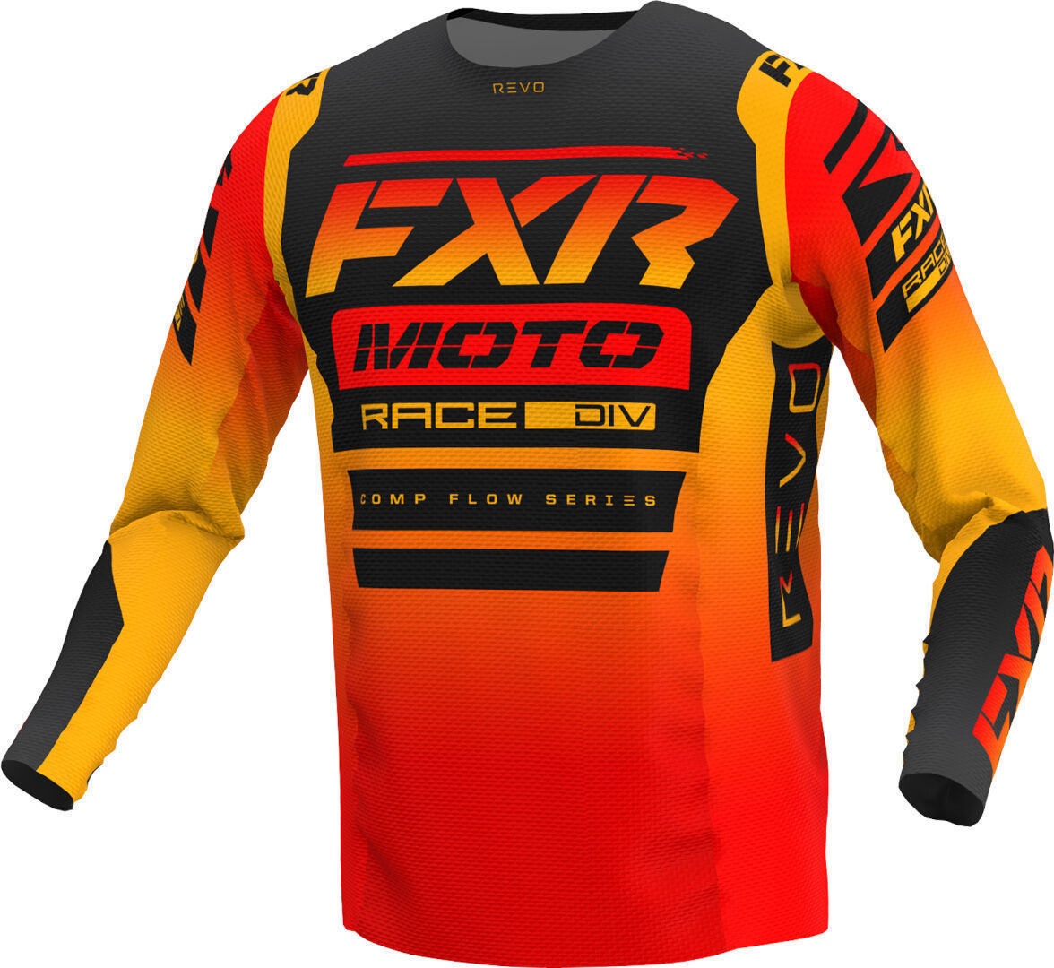 FXR Revo Comp Jeugd Motorcross Jersey, zwart-oranje, S