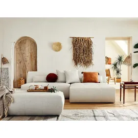 best mobilier Onyx – modulare 4-Sitzer Wohnlandschaft Ecksofa beidseitig montierbar – aus Stoff Beige