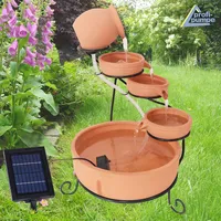 Solar Gartenbrunnen Brunnen Zierbrunnen Zimmerbrunnen Springbrunnen Brunnen Terra-3 Wasserfall Wasserspiel für Garten, Gartenteich, Terrasse