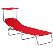 modfu Sonnenliege 187 x 58 x 36 cm Rot