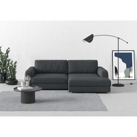 Ecksofa TRENDMANUFAKTUR "Bourbon" Sofas Gr. B/H/T: 250 cm x 84 cm x 176 cm, Struktur, mega-Recamiere rechts, XXL mit Sitztiefenverstellung, grau (anthrazit) Ecksofas