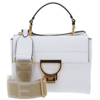 Coccinelle Arlettis Signature Handbag Grained Leather Brillant White