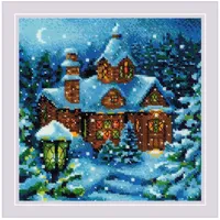 Riolis Kreuzstich Set Schneefall im Wald, Zählmuster, 20x20cm