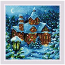 Riolis Kreuzstich Set Schneefall im Wald, Zählmuster, 20x20cm