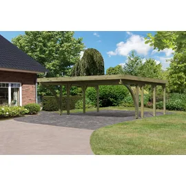 Karibu Classic Doppel 2 Set 5,40 x 5,86 m kdi inkl. 2 Einfahrtsbögen und PVC-Dachplatten