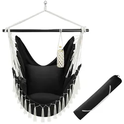 TECTAKE Hängesessel Malika, Boho-Style, Belastbarkeit 150kg