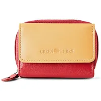 GREENBURRY Nappa Geldbörse Unisex beige/rot