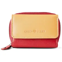 GREENBURRY Nappa Geldbörse Unisex beige/rot
