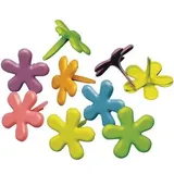 Rayher Musterbeutelklammern 7835549, Blume, Motiv, farbig sortiert, Länge 12mm, 50 Stück