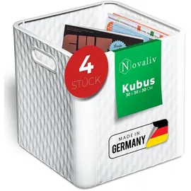 Novaliv Aufbewahrungsbox 30 x 30 x 30 cm 4-tlg. weiß
