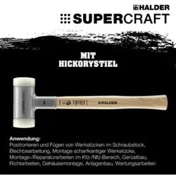 Halder Rückschlagfreier Hammer mit Hickory-Stiel 50 mm