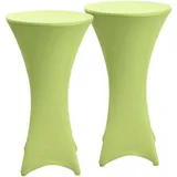 Beautissu Stehtischhusse Stretch Grün Ø 80 cm 2er Set
