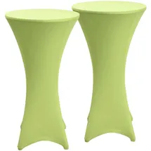 Beautissu Stehtischhusse Stretch Grün Ø 80 cm 2er Set