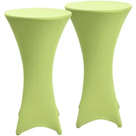 Beautissu Stehtischhusse Stretch Grün Ø 80 cm 2er Set