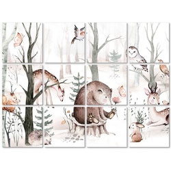 K&L Wall Art Fliesenaufkleber »Kvilis Tierfreunde im Wald«, selbstklebend