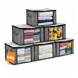 BigDean Aufbewahrungstasche 90L 6-tlg. grau/transparent