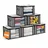 BigDean Aufbewahrungstasche 90L 6-tlg. grau/transparent