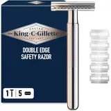 King C. Gillette Rasierhobel King C Double Edge + Ersatzklingen 5 St.