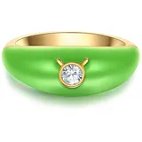 Glanzstücke München Ring Sternzeichen Stier aus Sterling Silber mit Zirkonia in gelbgold | Gr.: 50