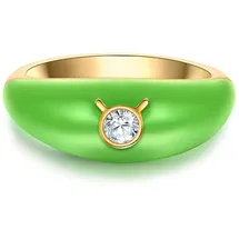 Glanzstücke München Ring Sternzeichen Stier aus Sterling Silber mit Zirkonia in gelbgold | Gr.: 50
