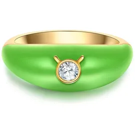 Glanzstücke München Ring Sternzeichen Stier aus Sterling Silber mit Zirkonia in gelbgold | Gr.: 50