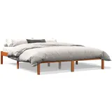 vidaXL Massivholzbett 160 x 200 cm Wachsbraun
