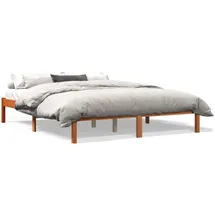 vidaXL Massivholzbett 160 x 200 cm Wachsbraun