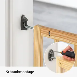 Reer Basic Schraubgitter, Holz, Stabiler Halt, Durchgangsbreite 65,5-106cm, 46977, Braun,