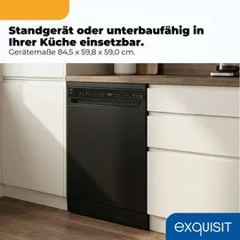 Exquisit GSP9616-450B Geschirrspüler (unterbauhähig, 598 mm, Schwarz)