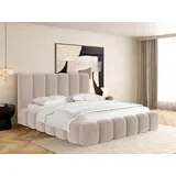 WFL GROUP Polsterbett Serenity mit Bettkasten Beige Samt 120x200 cm