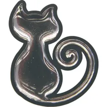 carstyling XXL 3D-Chrome-Sticker Katze 45x35mm
