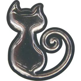 carstyling XXL 3D-Chrome-Sticker Katze 45x35mm