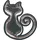 carstyling XXL 3D-Chrome-Sticker Katze 45x35mm